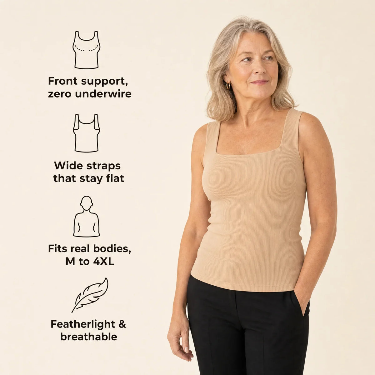 Débardeur avec soutien-gorge à compression avant