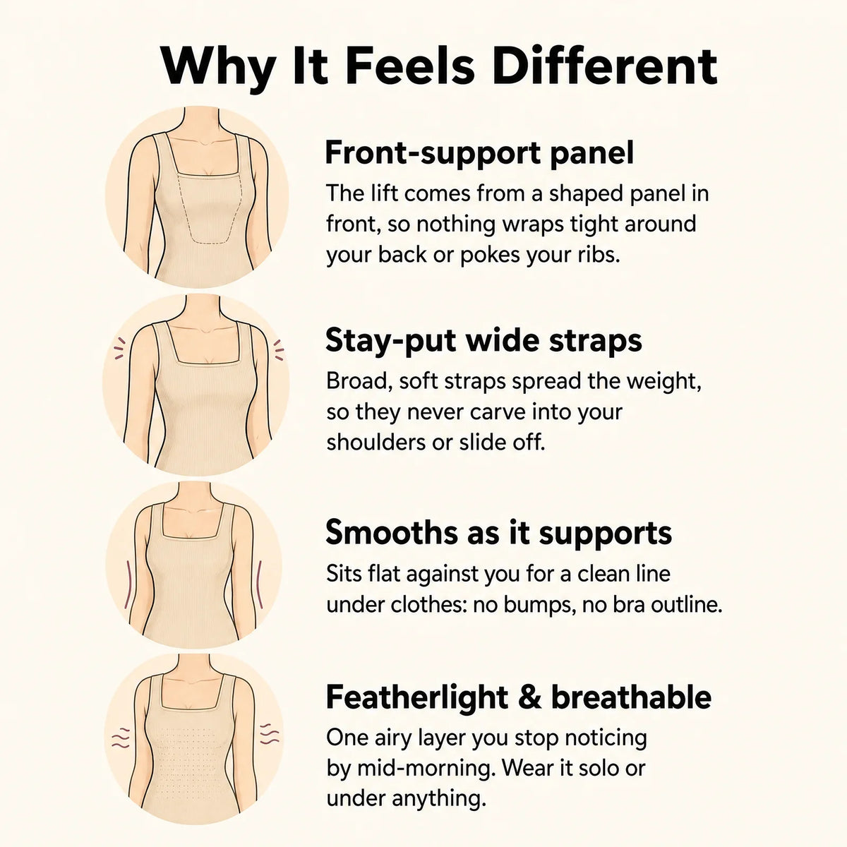 Débardeur avec soutien-gorge à compression avant