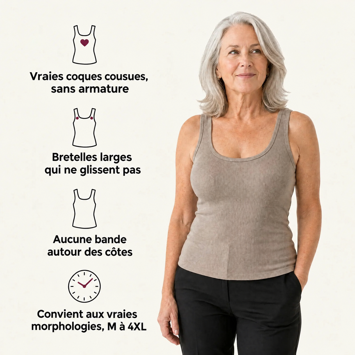 Débardeur en Bra Scoop-Neck Curve Compression™
