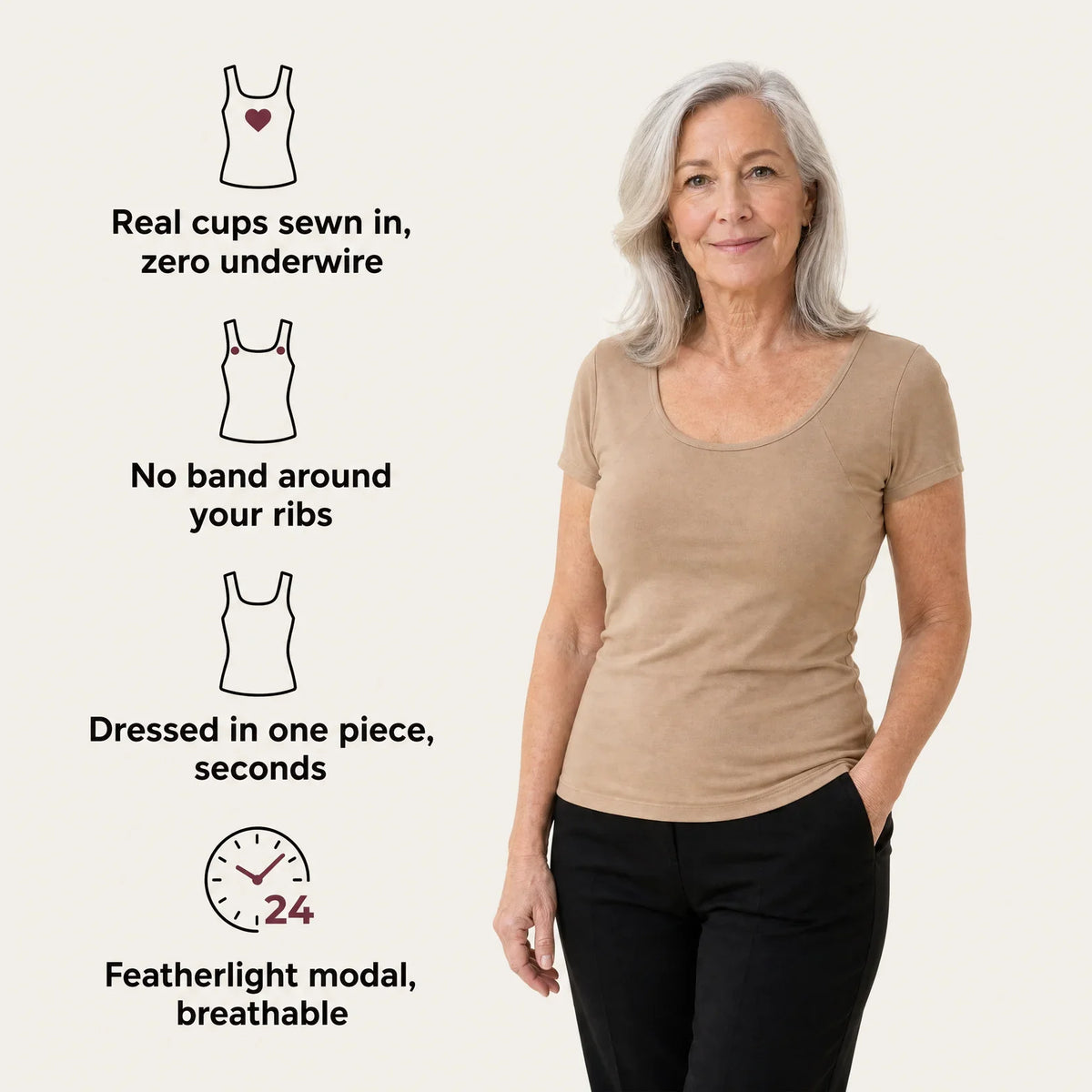 T-shirt Soutien-Gorge à Compression™ Frontale